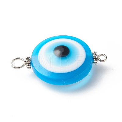 Transparent Evil Eye Resin Connector Charms PALLOY-JF01848-02-1