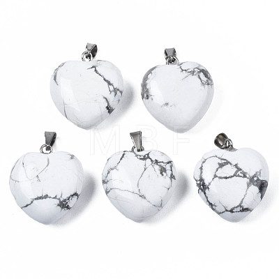 Natural Howlite Pendants G-N0325-12C-1