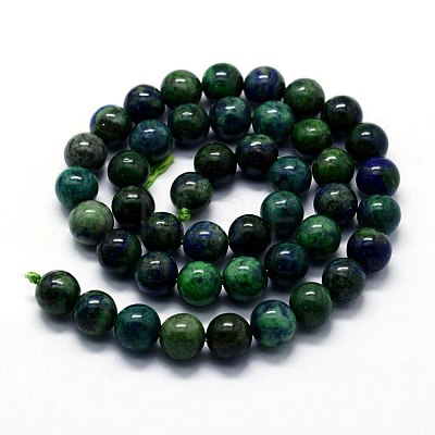 Natural Chrysocolla and Lapis Lazuli Beads Strands X-G-I199-37-4mm-1
