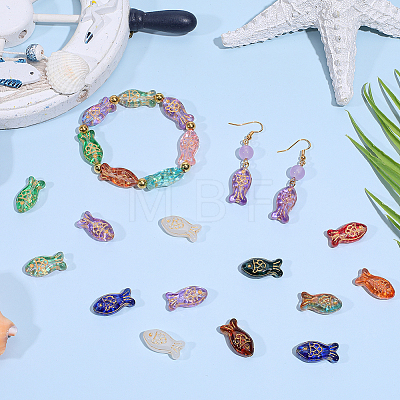 60Pcs Baking Paint Transparent Glass Beads DGLA-SC0001-11-1