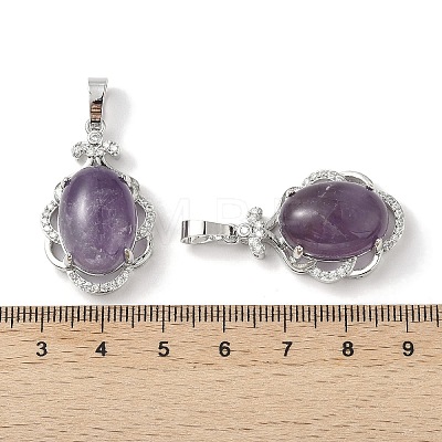 Natural Amethyst Oval Pendants G-NH0025-15P-08-1