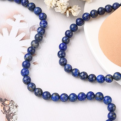 Natural Lapis Lazuli Beads Strands G-G099-8mm-7-1