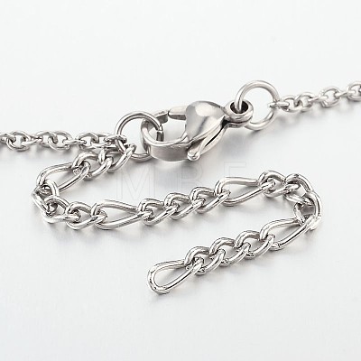 Mixed Shape Stainless Steel Pendant Anklets AJEW-AN00104-1