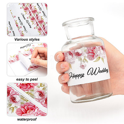 CRASPIRE 40Sheets 4 Style Water Bottle Label Stickers DIY-CP0008-02B-1