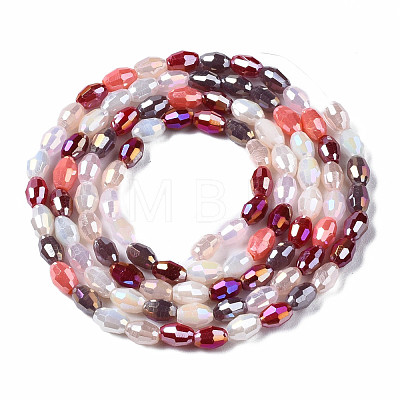 Electroplate Glass Beads Strands EGLA-N002-09G-1