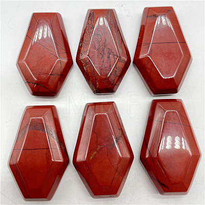 Halloween Natural Red Jasper Carved Coffin Figurines DARK-PW0001-052B-1