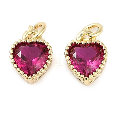 Real 18K Gold Plated Brass Inlaid Cubic Zirconia Charms ZIRC-L100-074G-06-1