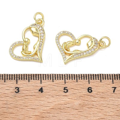 Mother's Day Brass Micro Pave Clear Cubic Zirconia Pendants KK-T085-16H-G-1