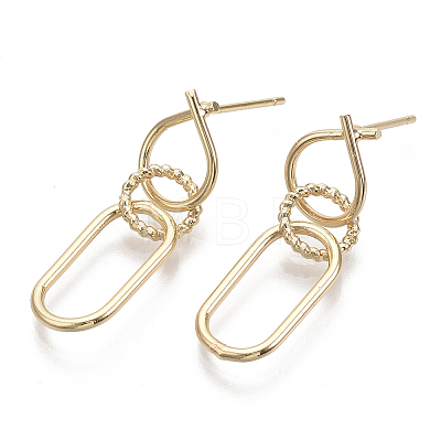 Brass Stud Earring Findings X-KK-N230-23G-NF-1
