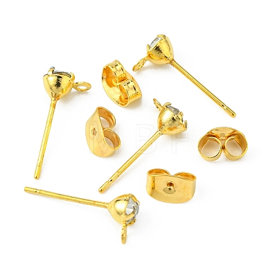 30Pcs Brass Stud Earring Findings KK-FS0001-13-1