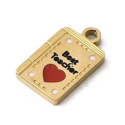 Teachers' Day 304 Stainless Steel Enamel Charms STAS-I336-20G-1
