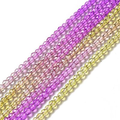 Transparent Gradient Color Glass Beads Strands X1-GLAA-H021-01B-03-1
