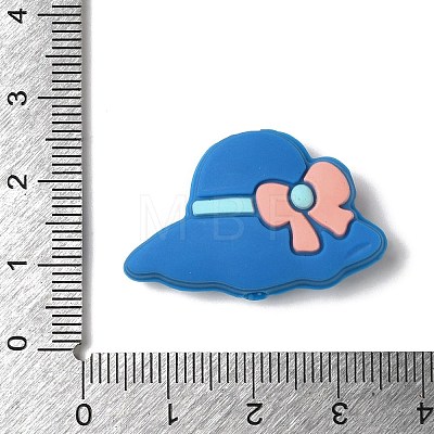 Hat with Bowknot Silicone Focal Beads SIL-M006-04D-1