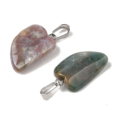 Natural Indian Agate Pendants G-B127-01P-04-1