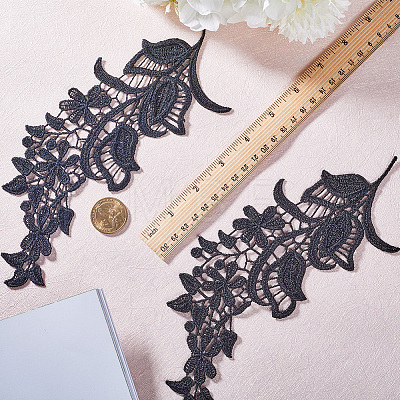 Polyester Embroidery Flower Lace Appliques DIY-WH0409-63-1