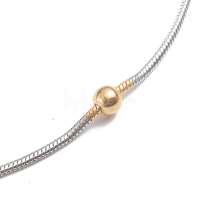 304 Stainless Steel Round Snake Chain Anklets X-AJEW-G024-13A-1