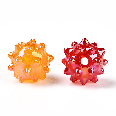 AB Plating Opaque Acrylic Beads X-JACR-T003-02-1