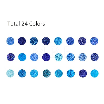 288G 24 Colors Glass Seed Beads SEED-JQ0005-01E-3mm-1