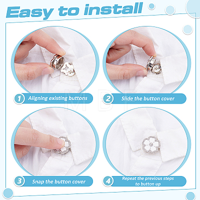 6Pcs Alloy Rhinestone Cufflinks BUTT-ME0001-34B-1