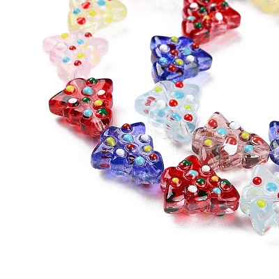 Handmade Bumpy Glass Beads Strands LAMP-F032-08-1