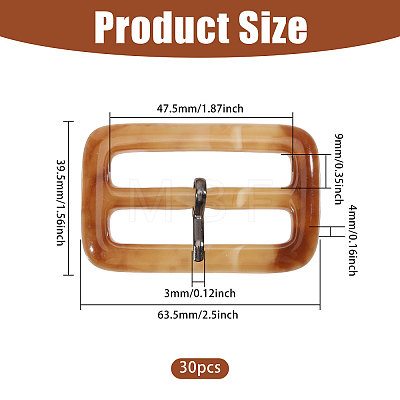 30Pcs Resin Rectangle Buckles FIND-CA0011-64-1