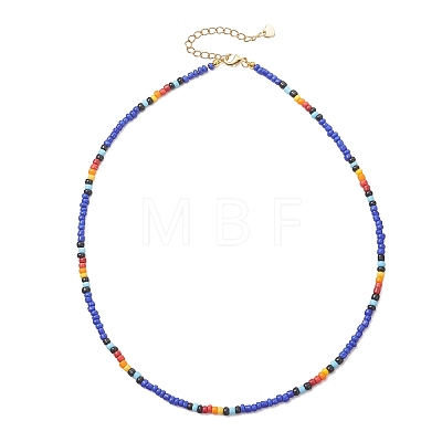 3Pcs 3 Colors Round Glass Seed Beaded Necklaces NJEW-JN05908-1