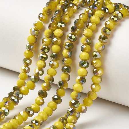 Electroplate Opaque Glass Beads Strands EGLA-A034-P6mm-S07-1