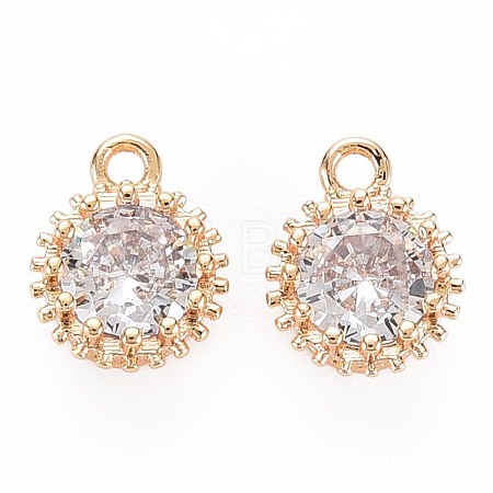 Brass Micro Pave Cubic Zirconia Charms KK-S356-772D-1