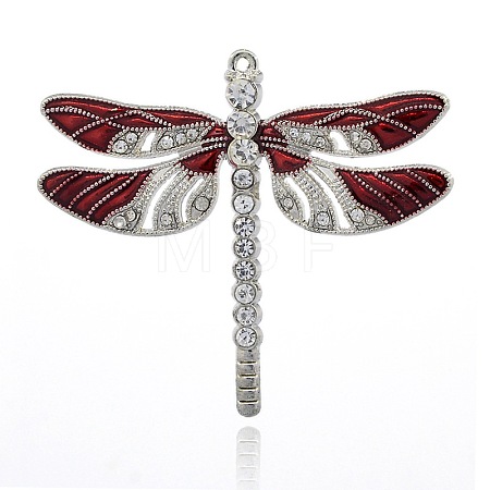 Alloy Enamel Dragonfly Big Pendants X-ENAM-L034-07P-1