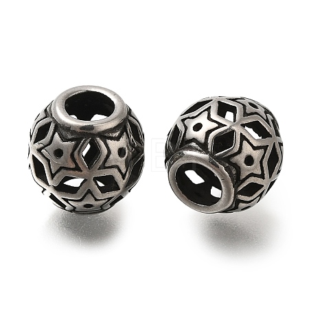304 Stainless Steel European Beads STAS-D191-05F-AS-1
