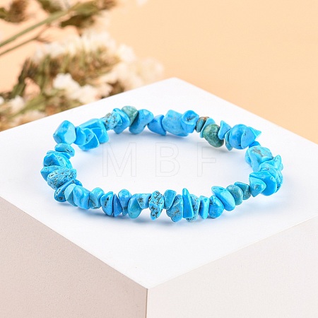 Howlite Chips Stretch Bracelets BJEW-JB01308-06-1