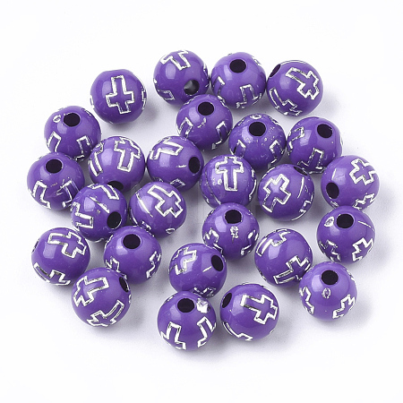 Plating Acrylic Beads PACR-Q113-10F-1