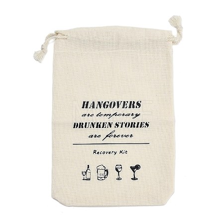 Cloth Hangover Kit Party Favor Drawstring Bags ABAG-A012-05A-04-1