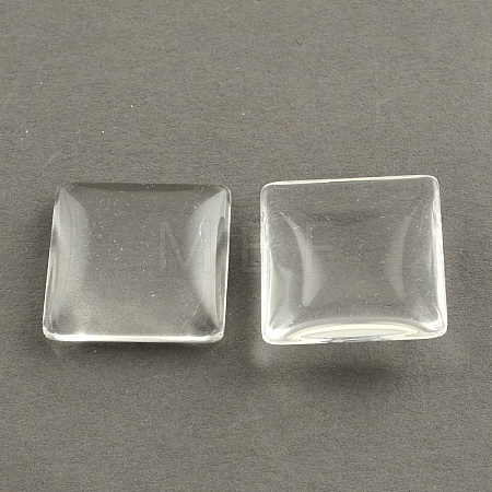 Transparent Glass Square Cabochons GGLA-S022-25mm-1