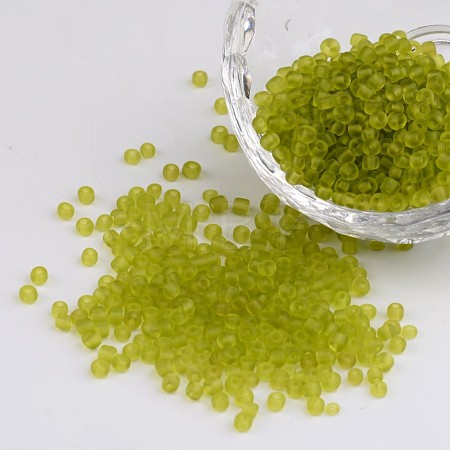 8/0 Frosted Round Glass Seed Beads X-SEED-A008-3mm-M4-1