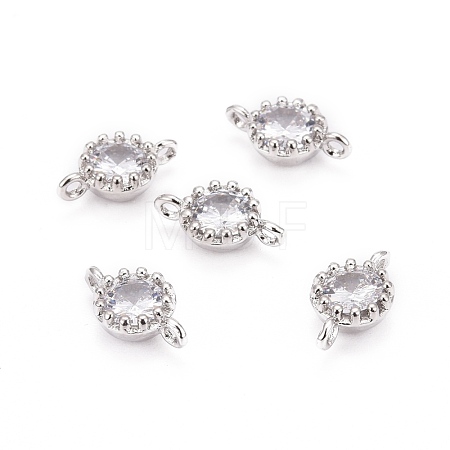 Flower Brass Micro Pave Cubic Zirconia Links ZIRC-L054-09P-NR-1