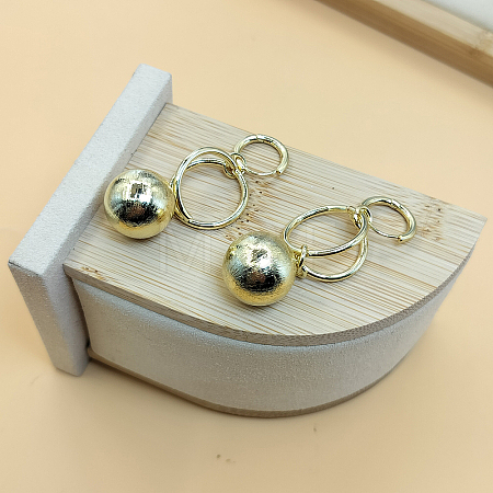 Fashionable Brass Round Hoop Earrings for Women WF1855-3-1