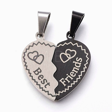 304 Stainless Steel Split Pendants STAS-F168-15BP-1