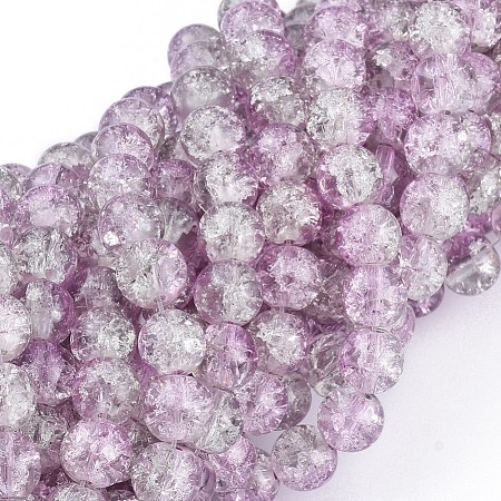 Crackle Glass Beads Strands X-CCG-Q002-8mm-02-1