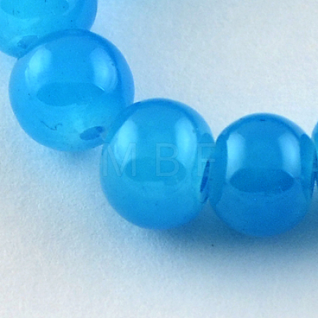 Imitation Jade Glass Beads Strands DGLA-S076-8mm-18-1