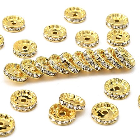 Brass Rhinestone Spacer Beads RB-A014-Z12mm-01G-1