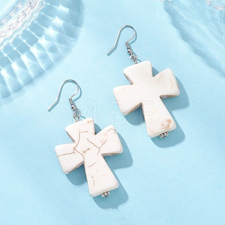 Synthetic Magnesite Dangle Earrings EJEW-JE06854-1