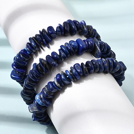 Natural Lapis Lazuli Chip Beaded Stretch Bracelets LS-GG-CBA0FEA-01A-1