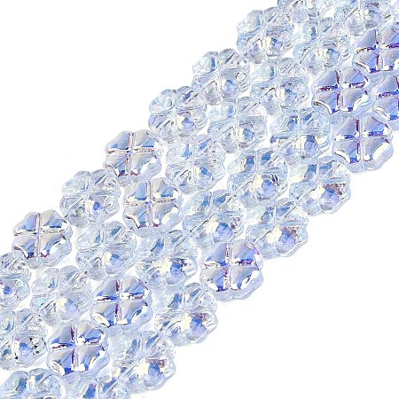 Baking Paint Electroplate Transparent Glass Beads Strands EGLA-Q136-04A-09-1