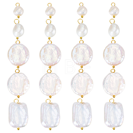 20Pcs 5 Style Natural Pearl Pendants PALLOY-PH01822-1