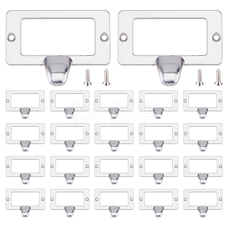 25Pcs Rectangle Zinc Alloy Label Frame Card Holder AJEW-FH0008-75B-1