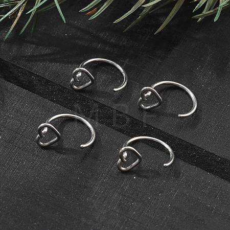 304 Stainless Steel Heart Hoop Nose Rings AJEW-A062-06P-1