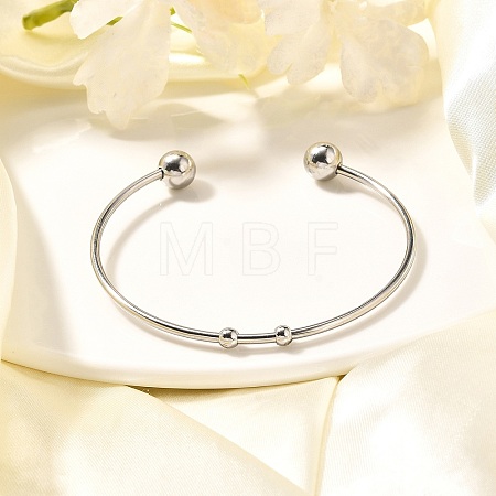 Tarnish Resistant Fashion 304 Stainless Steel Cuff Bangles Torque Bangles BJEW-H473-01P-1