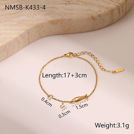 304 Stainless Steel Pave Cubic Zirconia Charm Bracelets WG7D1B6-01-1