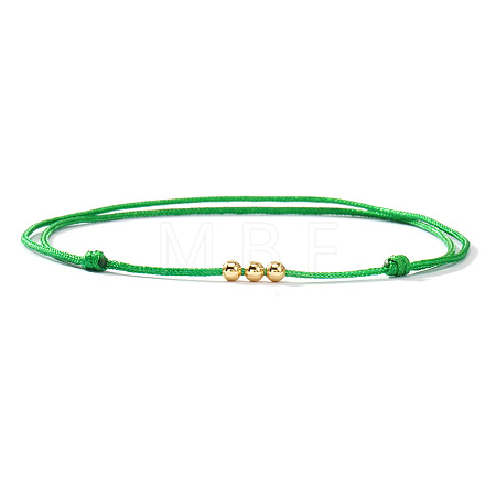 Brass Round Bead Braided Bracelets QM9209-3-1